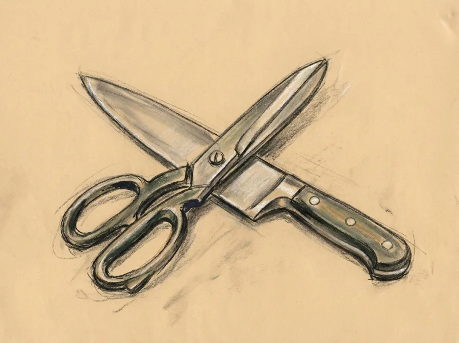 Sketch representing Knives & kitchen tools