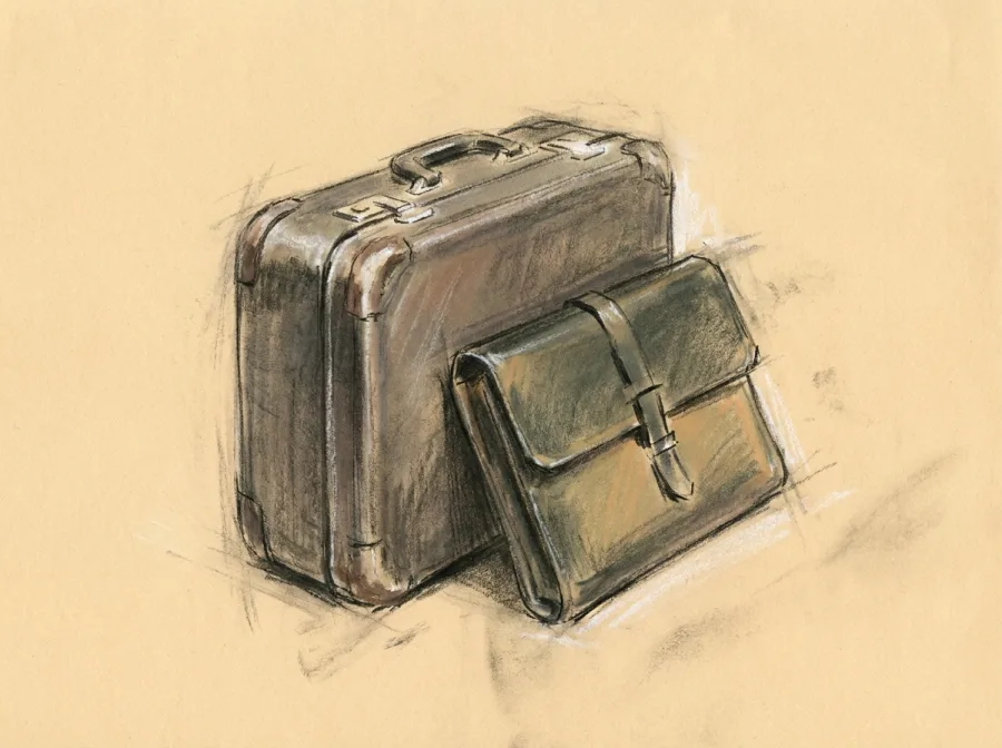 Sketch representing Leather goods & cases