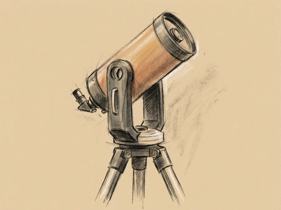 Sketch of Celestron 11069 Nex Star 8SE Computerised Schmidt Cassegrain Telescope