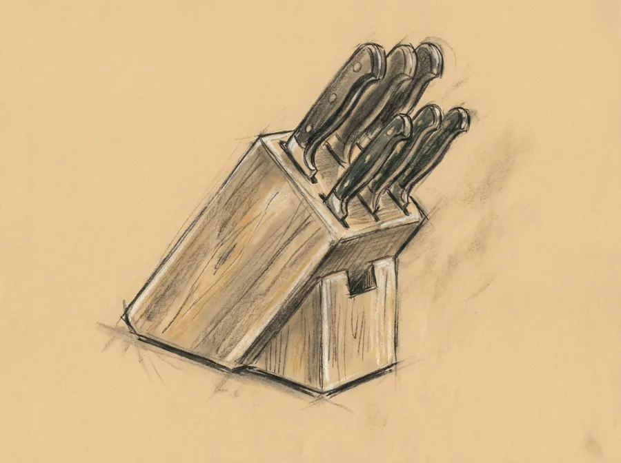 Sketch of Wusthof Knife Block